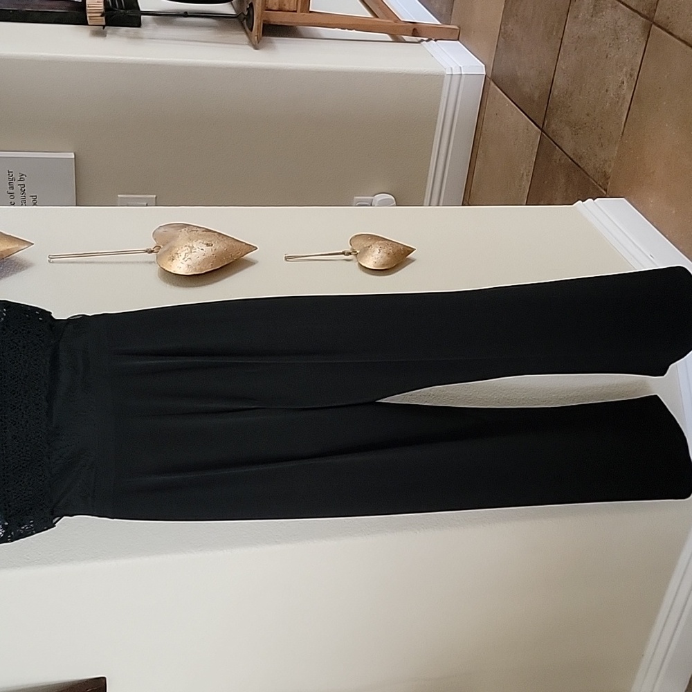 BETSEY JOHNSON Cap Sleeve Black Tie Jumpsuit Black size 14 - Picture 7 of 16